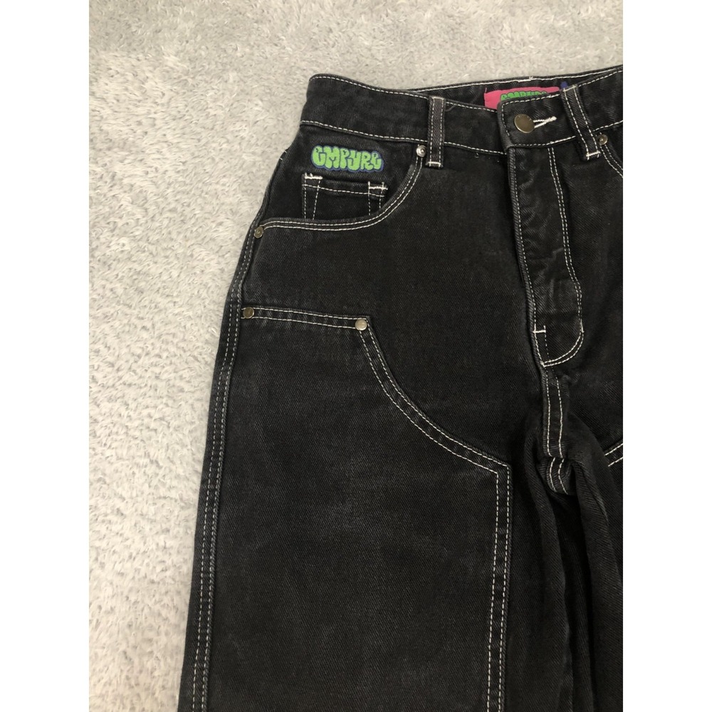 Empyre Jeans Womens 0 (25x29.5) Black Y2K Straight - Picture 3 of 16